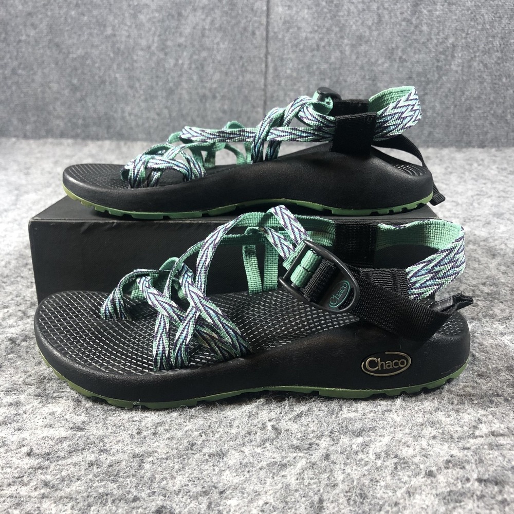 Chaco Z‎ Strap Sandals Womens 7 Black Green Adjustable Hiking Sport Comfort - Picture 3 of 16